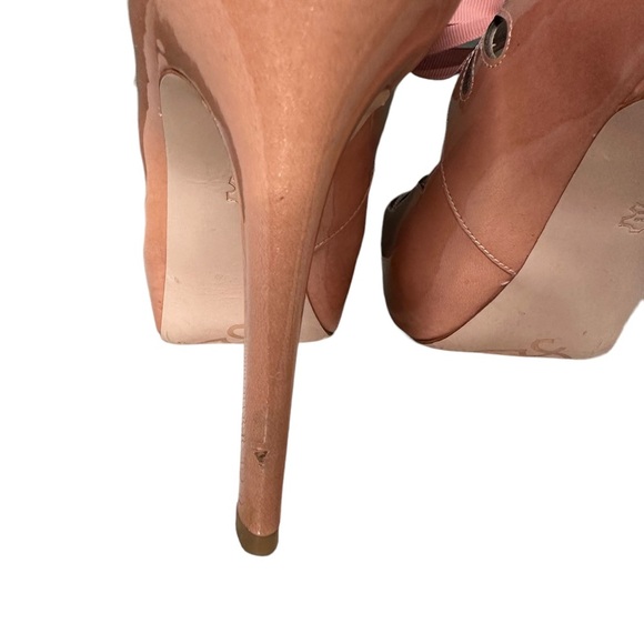 Joan & David | Light Pink Patent Cicilee Scalloped Ribbon Tie Mary Jane Pump 7.5 - Picture 10 of 14